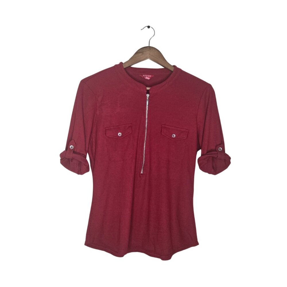 Guess Red 3 Quarter Sleeve Blouse